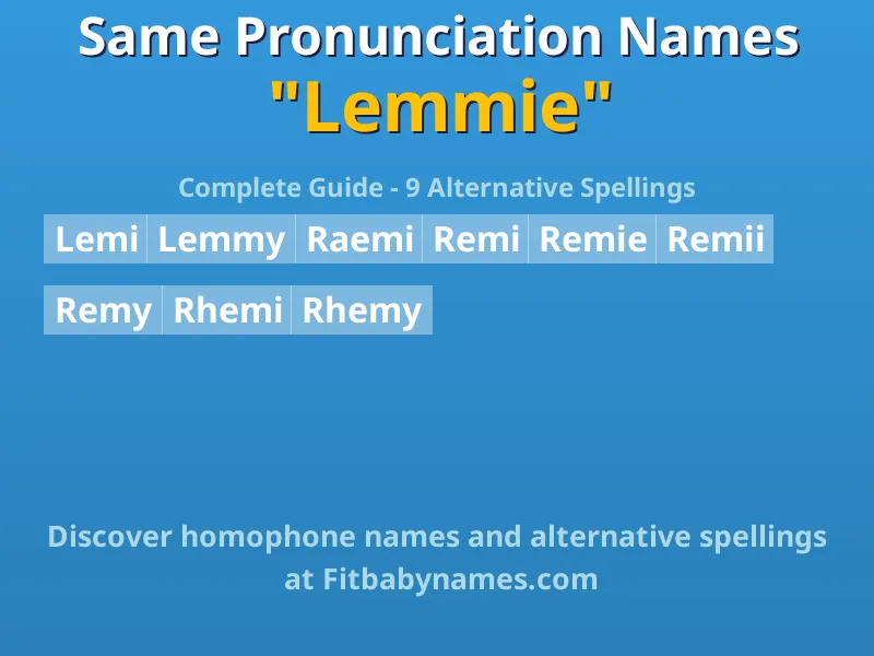 Infographic: Lemmie same pronunciation names, similar names, and homophone names