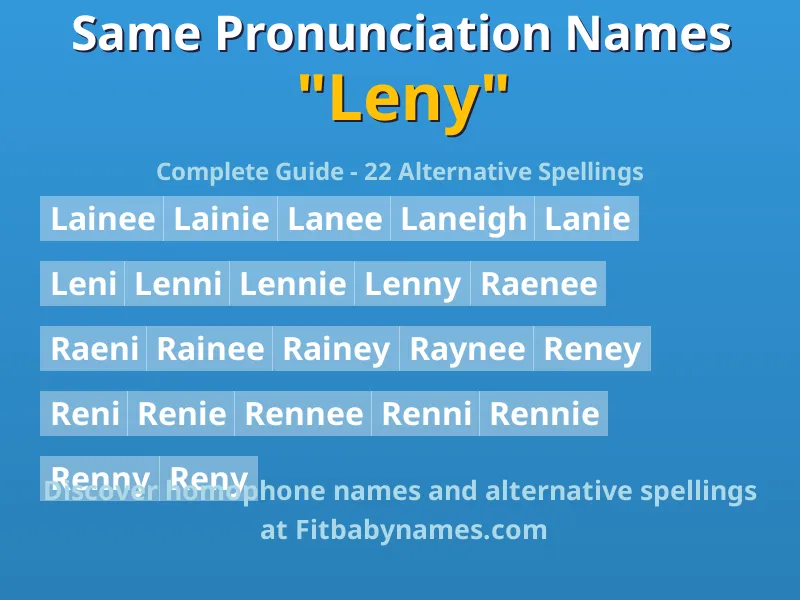 Infographic: Leny same pronunciation names, similar names, and homophone names