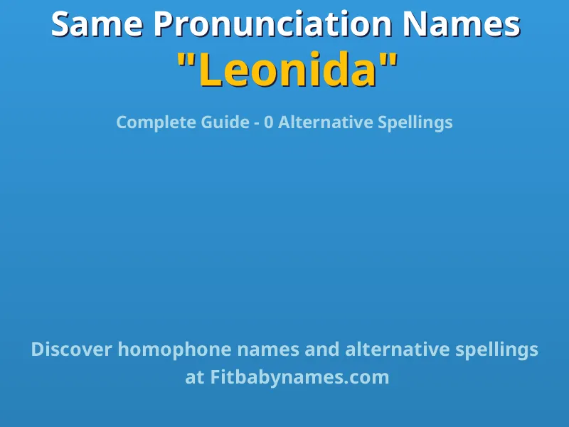 Infographic: Leonida same pronunciation names, similar names, and homophone names