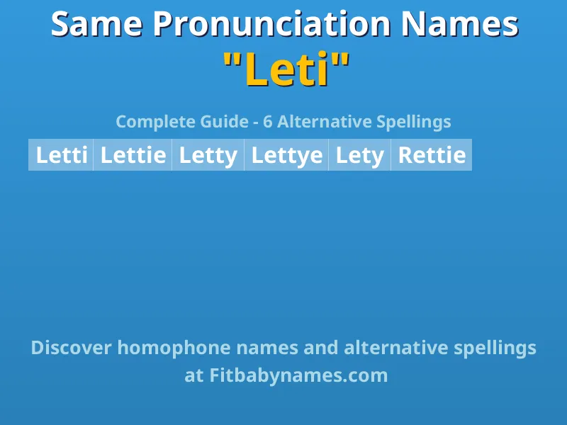 Infographic: Leti same pronunciation names, similar names, and homophone names
