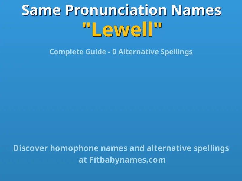 Infographic: Lewell same pronunciation names, similar names, and homophone names
