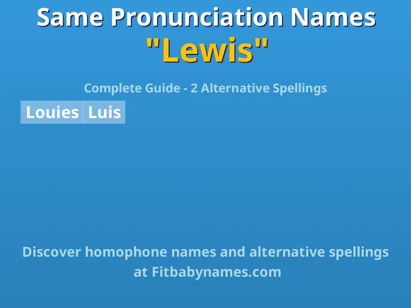 Infographic: Lewis same pronunciation names, similar names, and homophone names