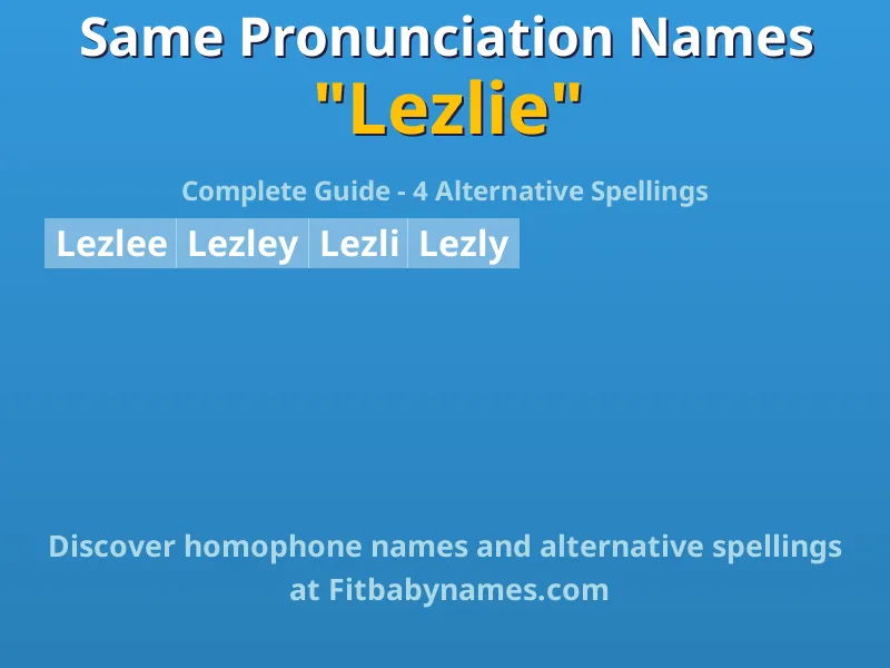 Infographic: Lezlie same pronunciation names, similar names, and homophone names
