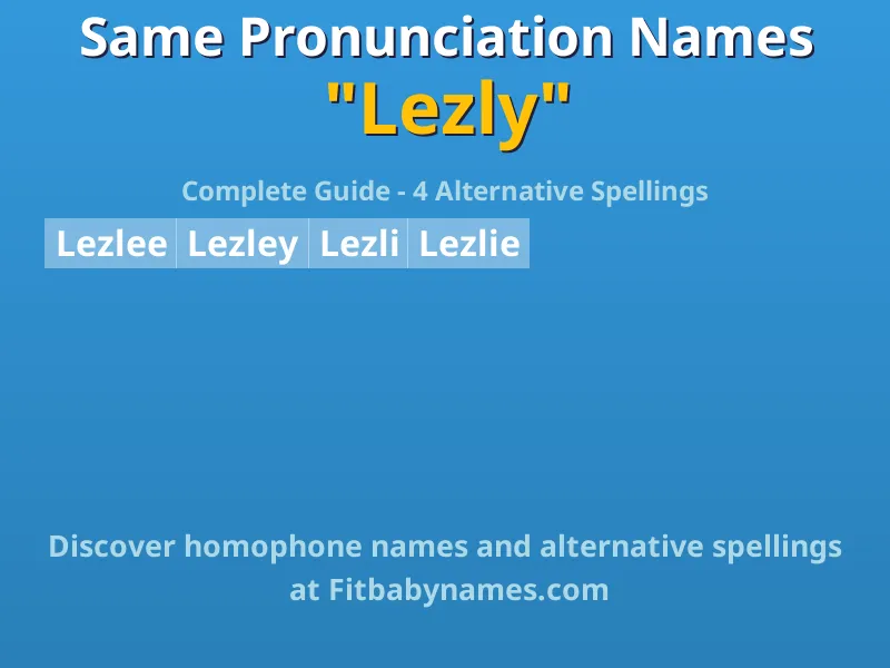 Infographic: Lezly same pronunciation names, similar names, and homophone names
