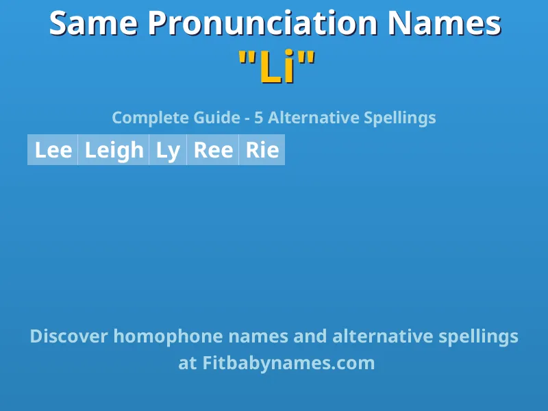 Infographic: Li same pronunciation names, similar names, and homophone names