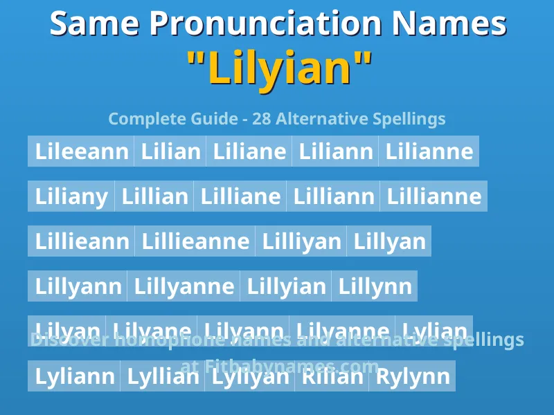 Infographic: Lilyian same pronunciation names, similar names, and homophone names