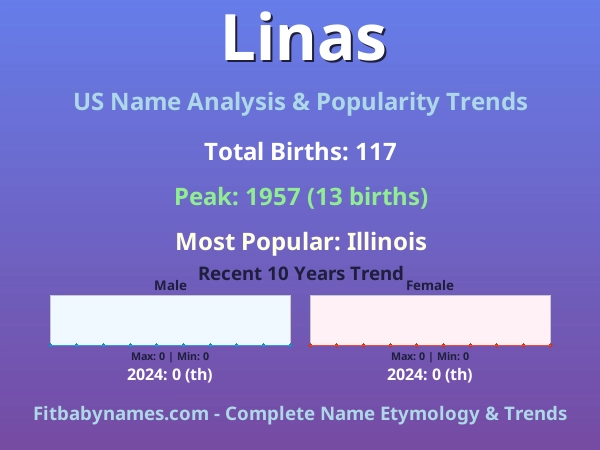 Infographic: Linas name meaning, origin, and popularity trends in the United States (US baby name analysis chart)