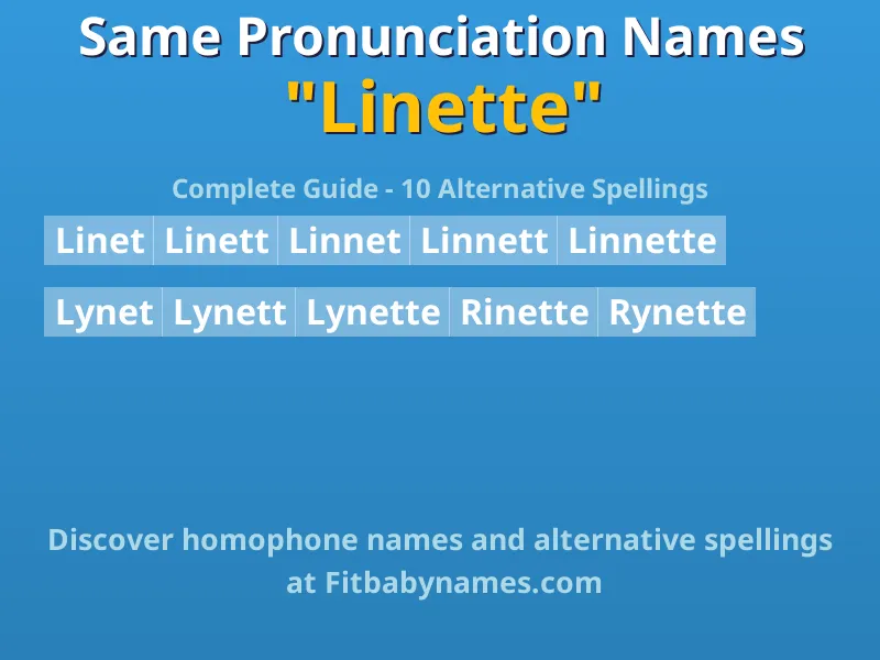 Infographic: Linette same pronunciation names, similar names, and homophone names