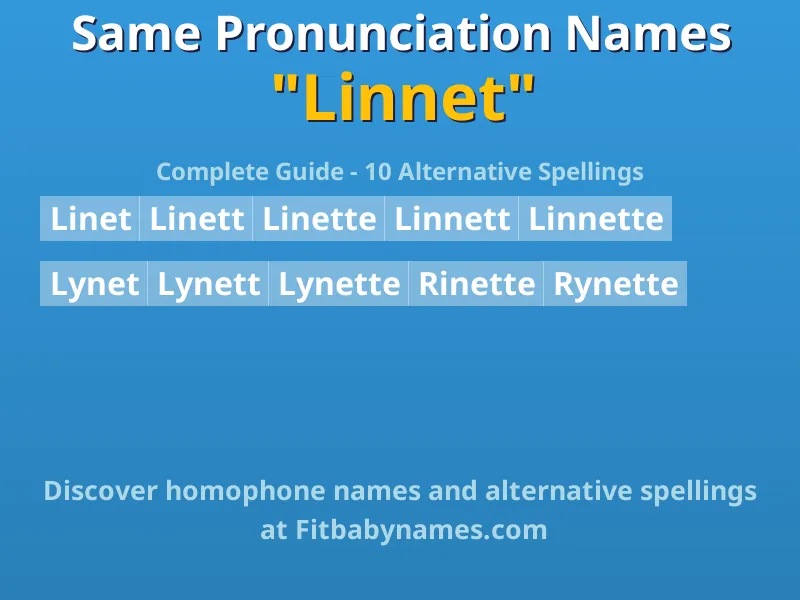 Infographic: Linnet same pronunciation names, similar names, and homophone names