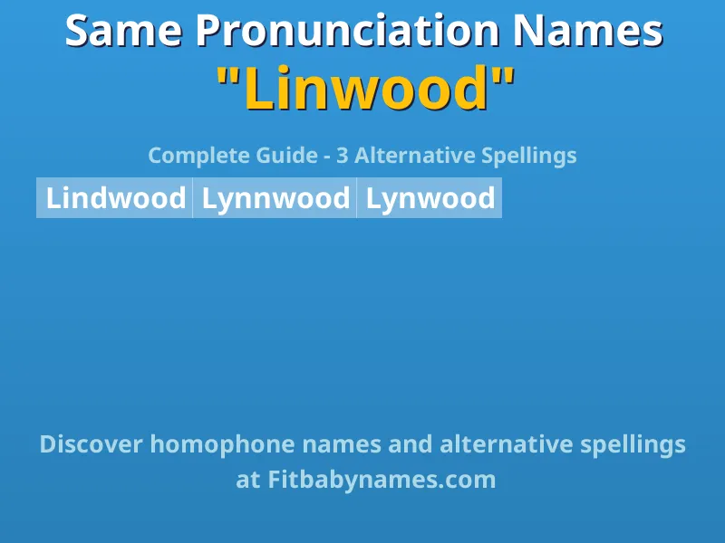 Infographic: Linwood same pronunciation names, similar names, and homophone names