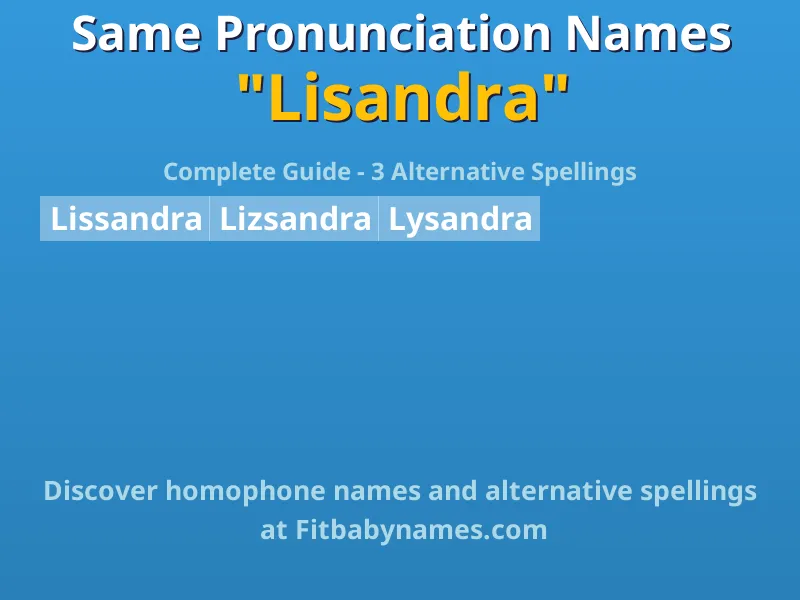 Infographic: Lisandra same pronunciation names, similar names, and homophone names