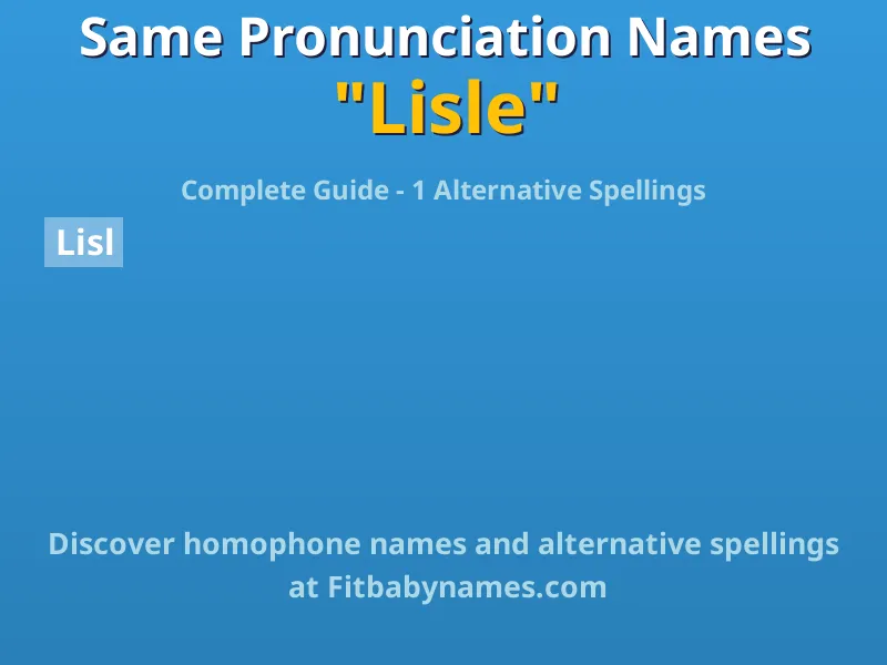 Infographic: Lisle same pronunciation names, similar names, and homophone names