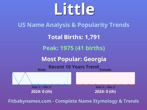 Infographic: Little name meaning, origin, and popularity trends in the United States (US baby name analysis chart)