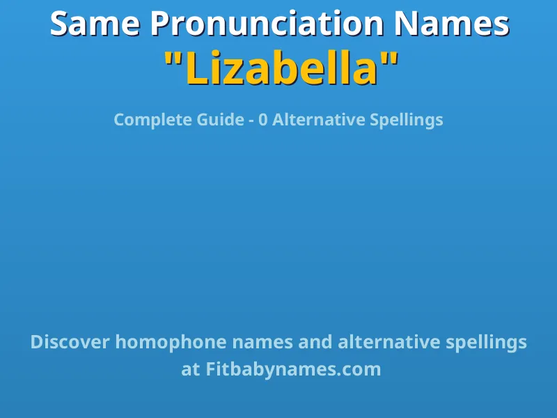 Infographic: Lizabella same pronunciation names, similar names, and homophone names