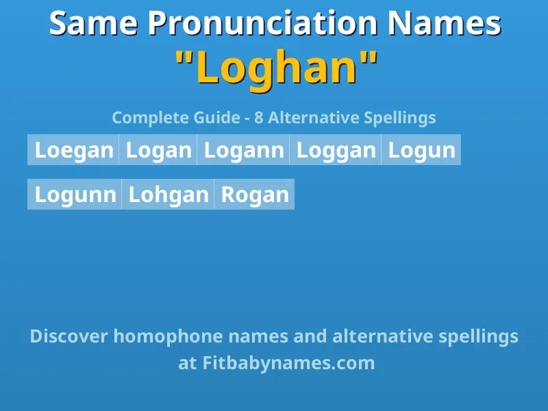 Infographic: Loghan same pronunciation names, similar names, and homophone names