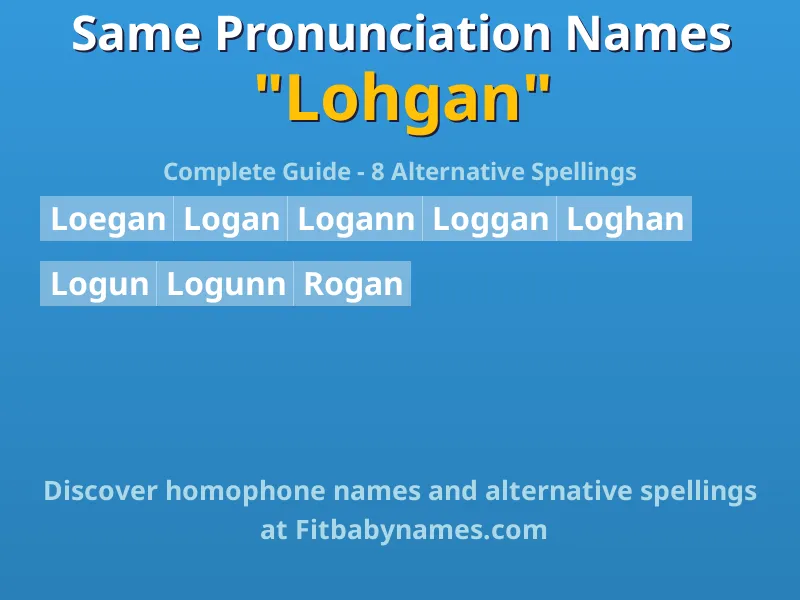 Infographic: Lohgan same pronunciation names, similar names, and homophone names