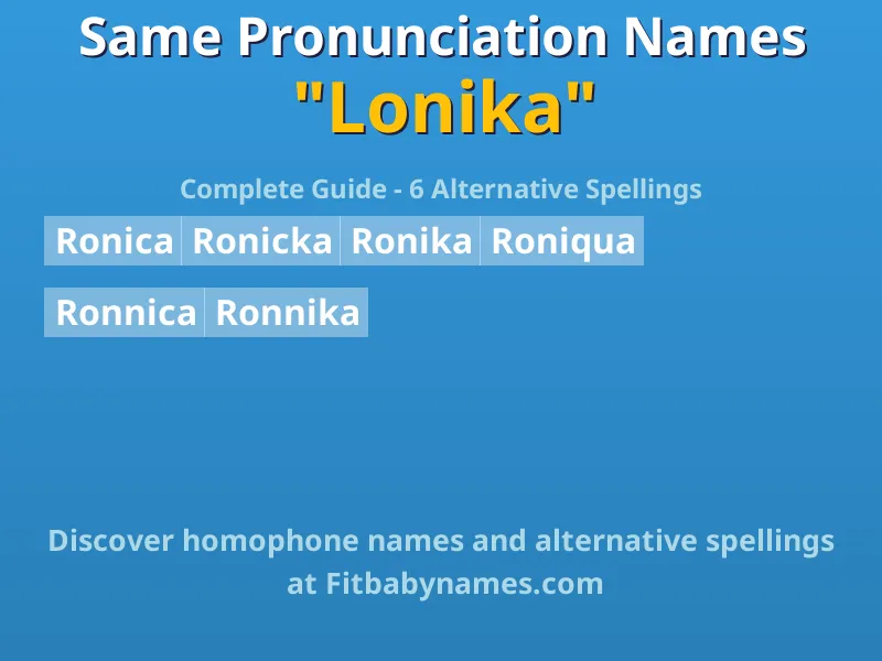 Infographic: Lonika same pronunciation names, similar names, and homophone names