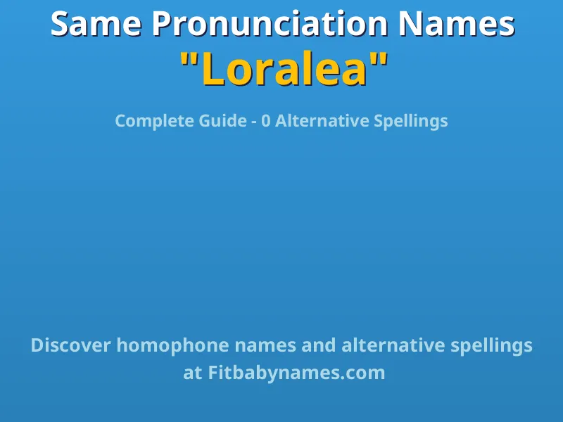 Infographic: Loralea same pronunciation names, similar names, and homophone names