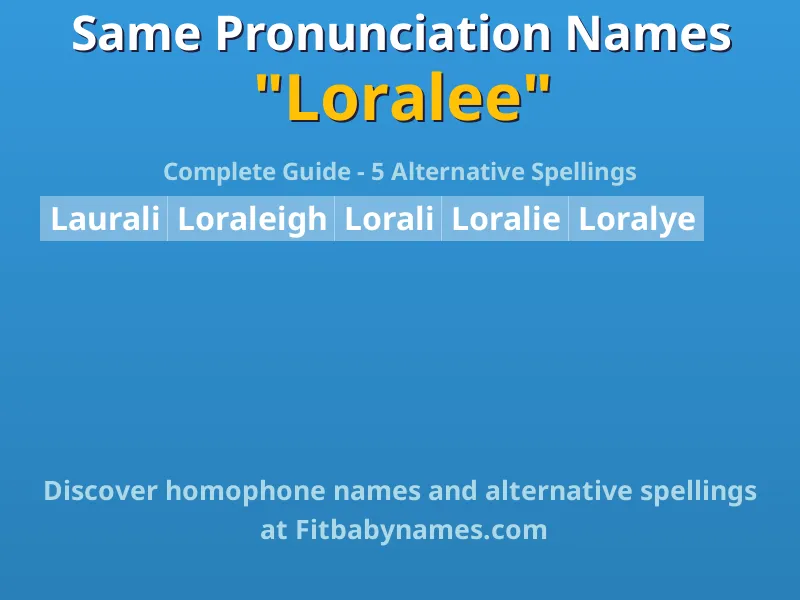 Infographic: Loralee same pronunciation names, similar names, and homophone names