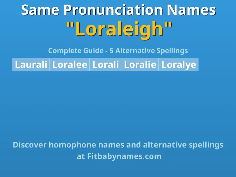 Infographic: Loraleigh same pronunciation names, similar names, and homophone names