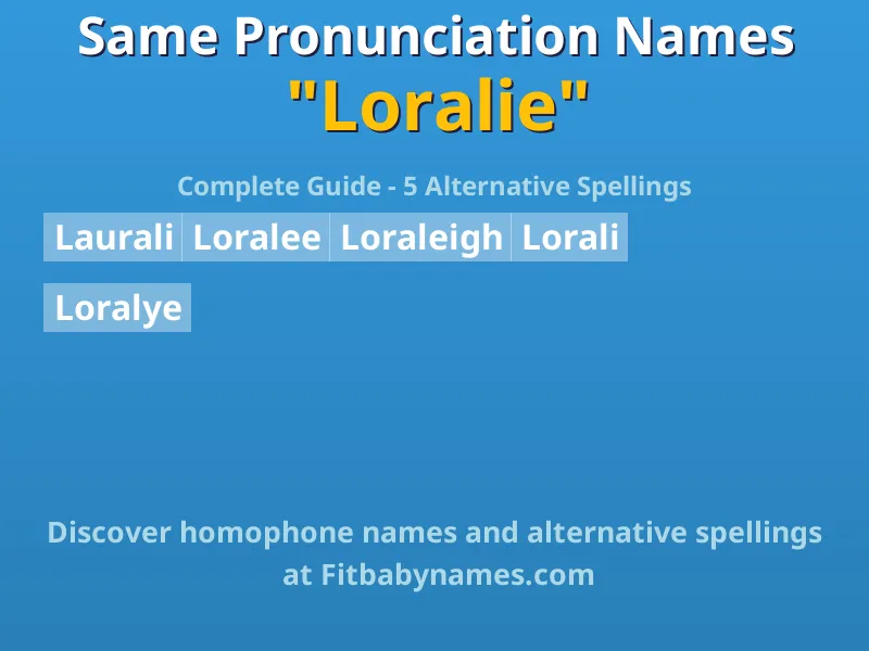 Infographic: Loralie same pronunciation names, similar names, and homophone names