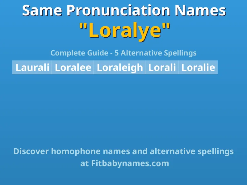 Infographic: Loralye same pronunciation names, similar names, and homophone names