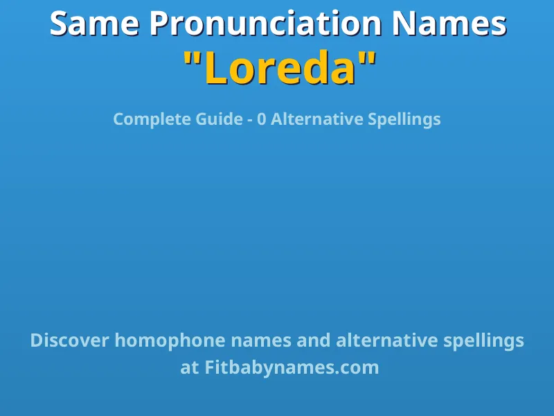 Infographic: Loreda same pronunciation names, similar names, and homophone names