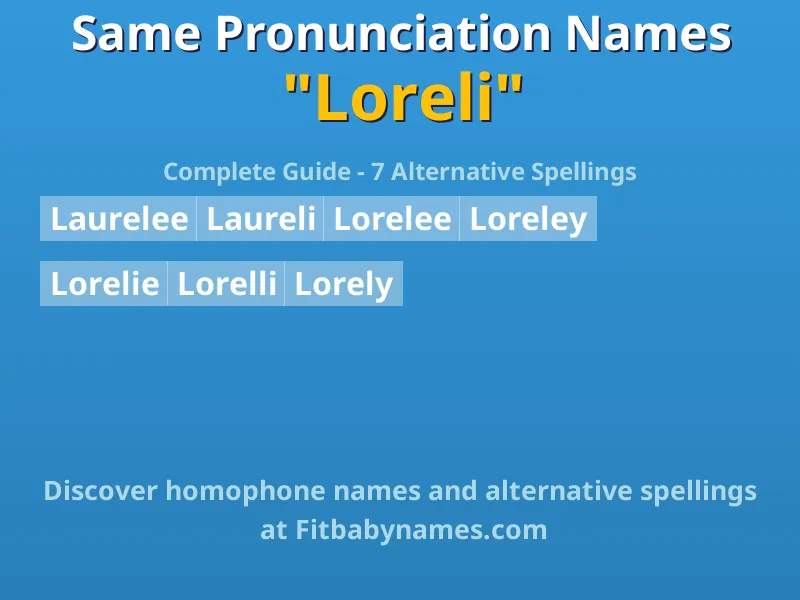 Infographic: Loreli same pronunciation names, similar names, and homophone names