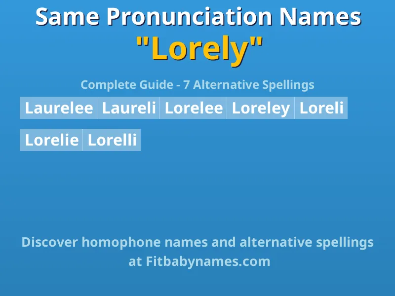 Infographic: Lorely same pronunciation names, similar names, and homophone names