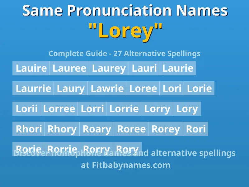 Infographic: Lorey same pronunciation names, similar names, and homophone names