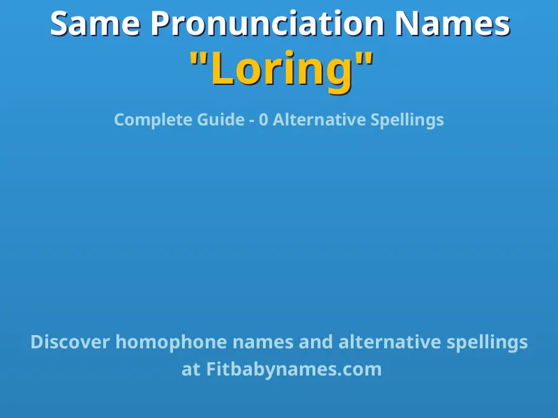 Infographic: Loring same pronunciation names, similar names, and homophone names