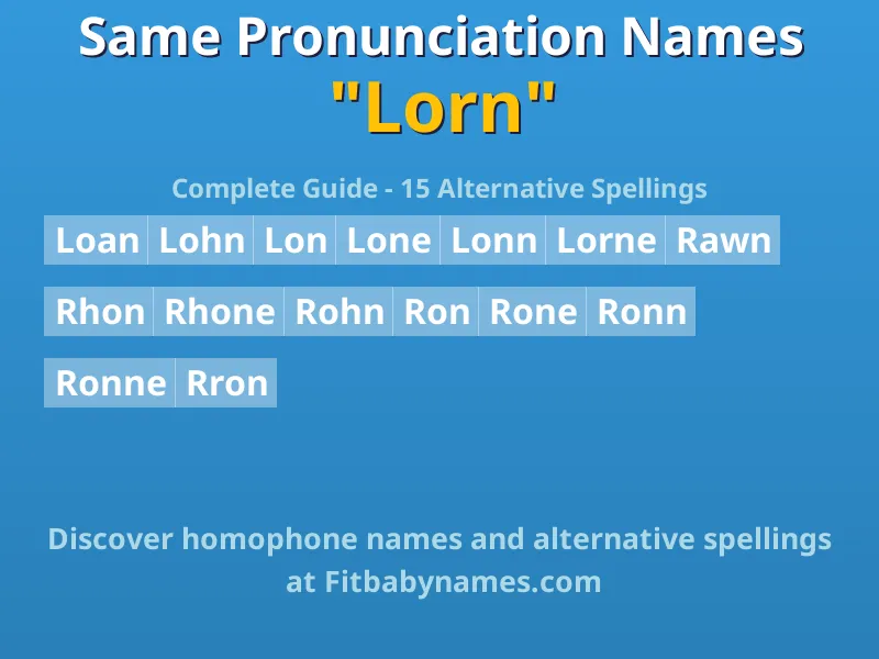 Infographic: Lorn same pronunciation names, similar names, and homophone names