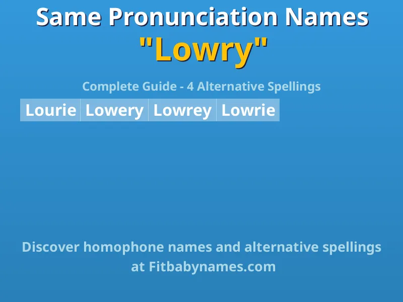 Infographic: Lowry same pronunciation names, similar names, and homophone names