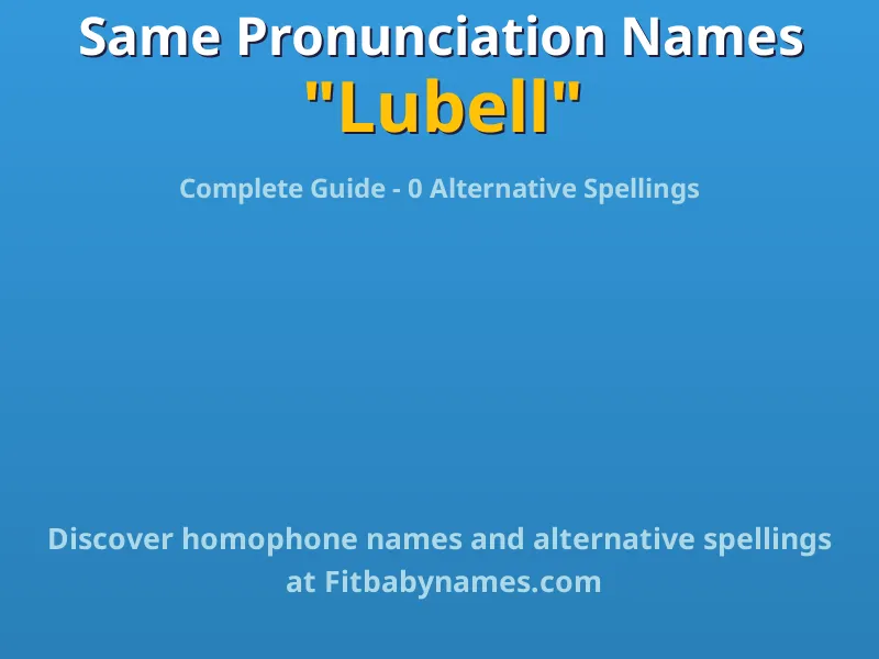 Infographic: Lubell same pronunciation names, similar names, and homophone names