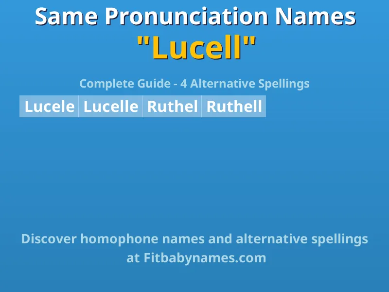 Infographic: Lucell same pronunciation names, similar names, and homophone names