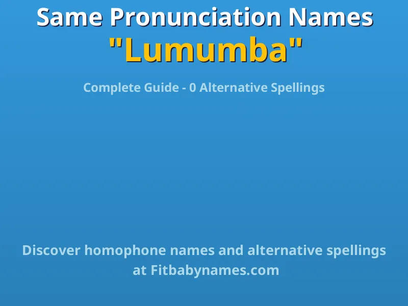Infographic: Lumumba same pronunciation names, similar names, and homophone names