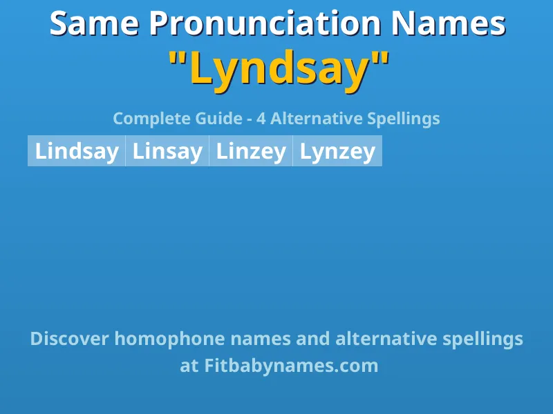 Infographic: Lyndsay same pronunciation names, similar names, and homophone names