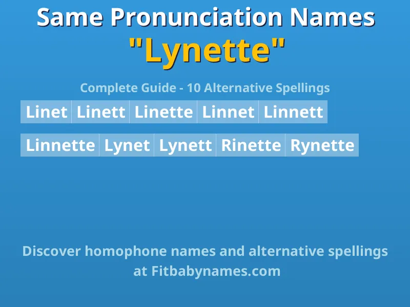 Infographic: Lynette same pronunciation names, similar names, and homophone names