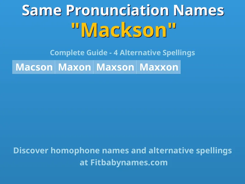 Infographic: Mackson same pronunciation names, similar names, and homophone names