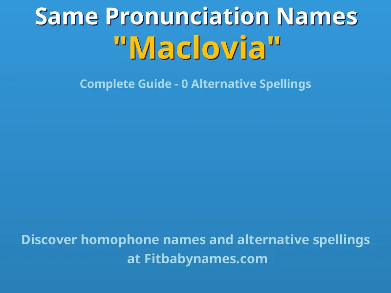 Infographic: Maclovia same pronunciation names, similar names, and homophone names