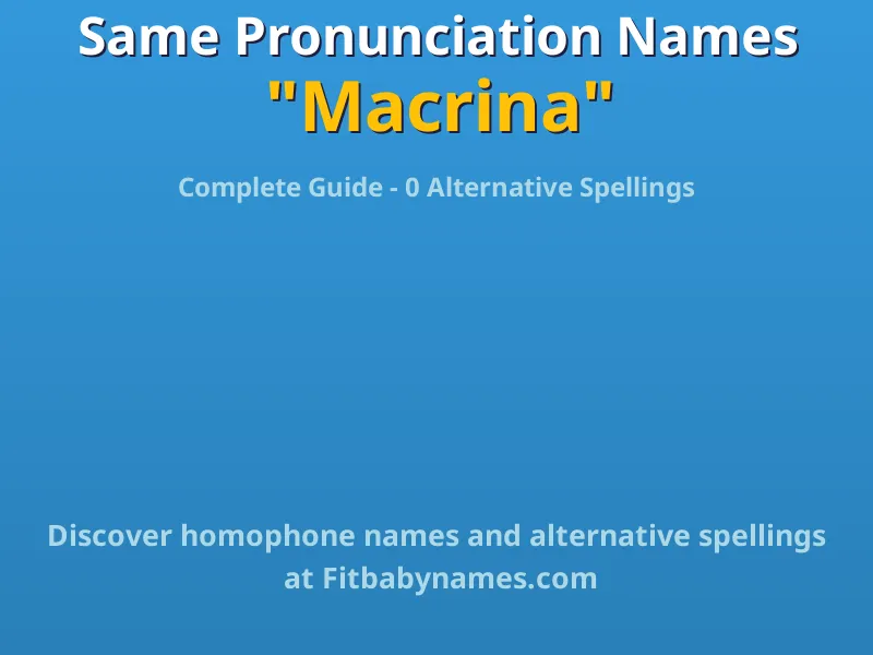 Infographic: Macrina same pronunciation names, similar names, and homophone names