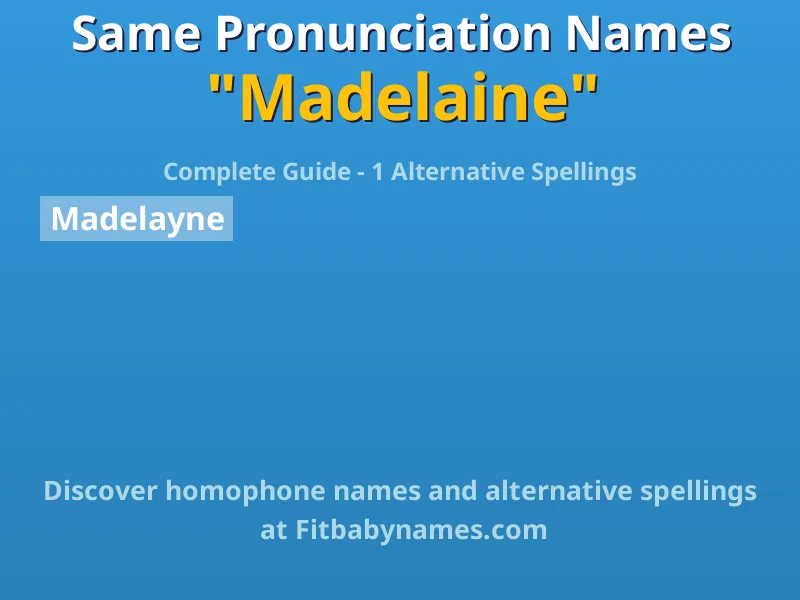 Infographic: Madelaine same pronunciation names, similar names, and homophone names