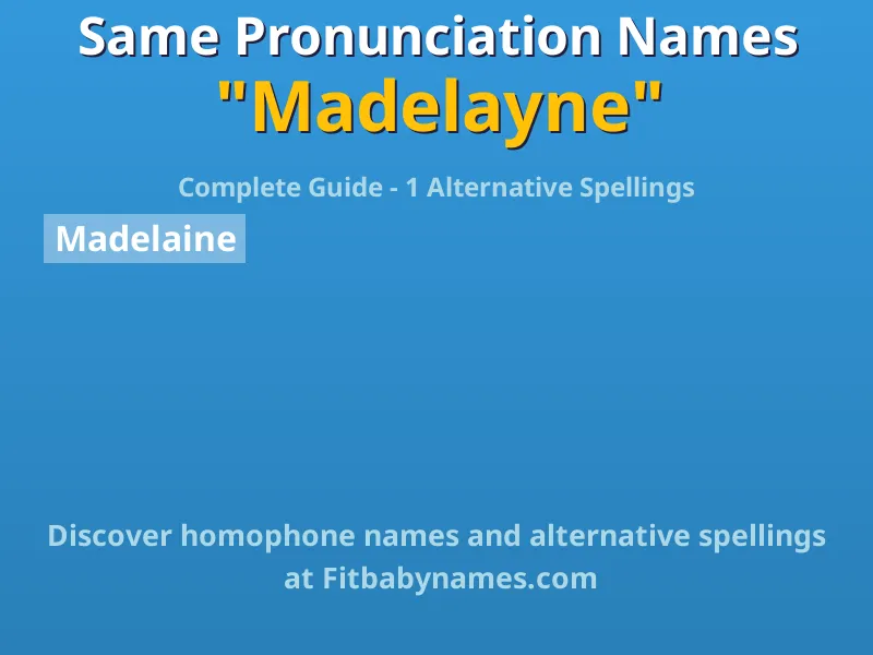 Infographic: Madelayne same pronunciation names, similar names, and homophone names