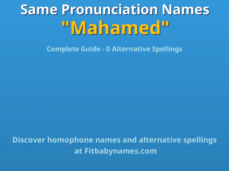 Infographic: Mahamed same pronunciation names, similar names, and homophone names