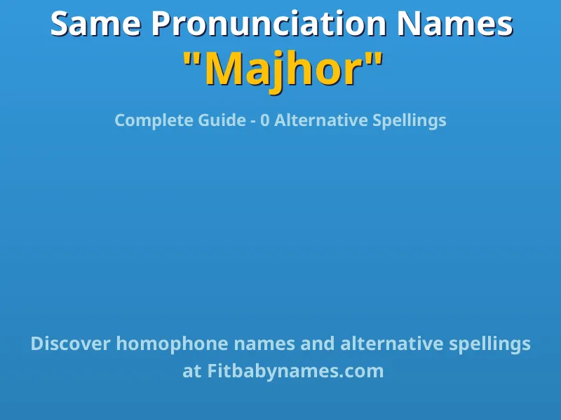 Infographic: Majhor same pronunciation names, similar names, and homophone names