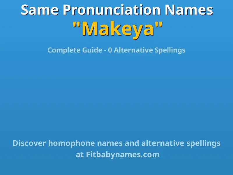 Infographic: Makeya same pronunciation names, similar names, and homophone names