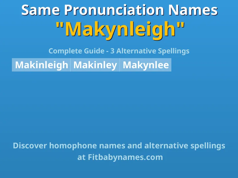 Infographic: Makynleigh same pronunciation names, similar names, and homophone names