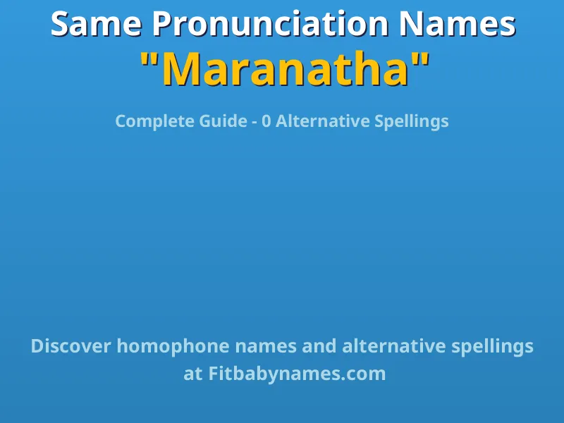 Infographic: Maranatha same pronunciation names, similar names, and homophone names