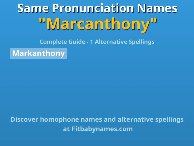 Infographic: Marcanthony same pronunciation names, similar names, and homophone names