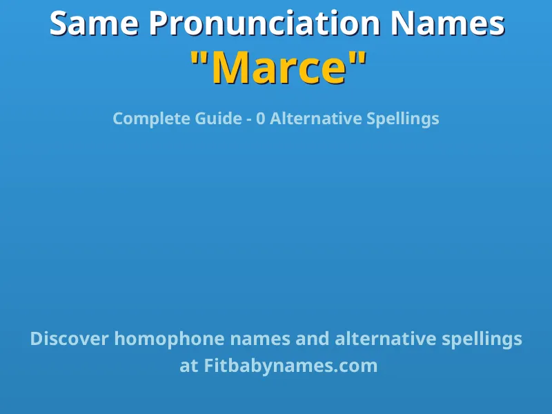 Infographic: Marce same pronunciation names, similar names, and homophone names